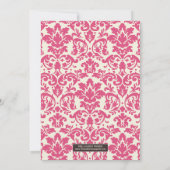 PINK CLASSY DAMASK| WEDERINVITATION EINLADUNG (Rückseite)