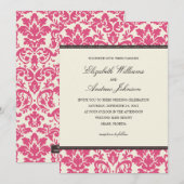 PINK CLASSY DAMASK| WEDERINVITATION EINLADUNG (Vorne/Hinten)