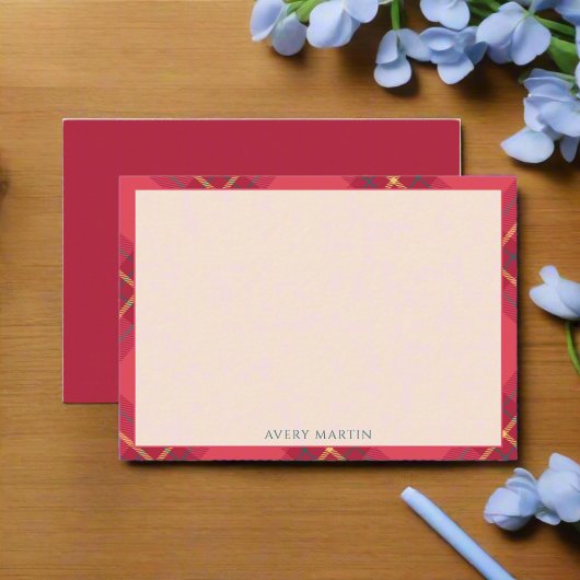 Pink Classy Gingham Pattern Danke, Baby Mitteilungskarte