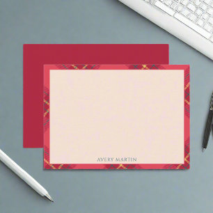 Pink Classy Gingham Pattern Danke, Baby Mitteilungskarte