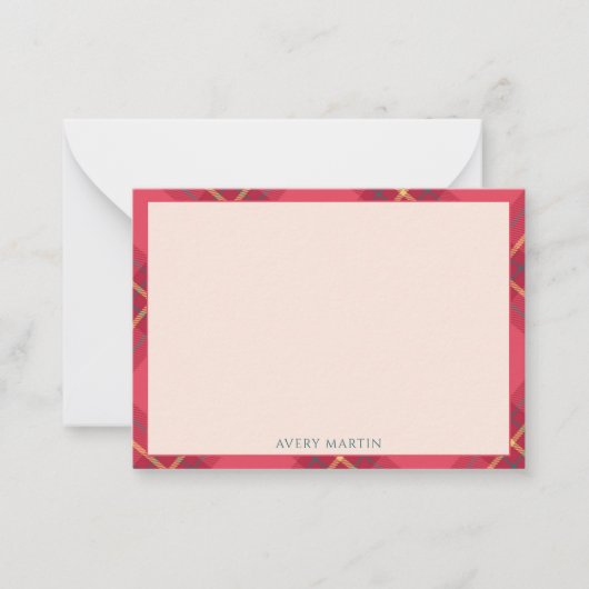 Pink Classy Gingham Pattern Danke, Baby Mitteilungskarte (Vorderseite)