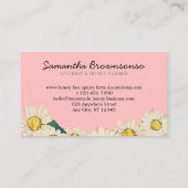 Pink Classy Heart Daisy Blume Honey Bee Visitenkarte (Rückseite)