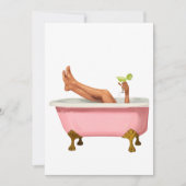 Pink Clawfoot Bathtub Art Print – Glam Self Care W Einladung (Vorderseite)