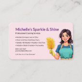 Pink Cleaning Service Visitenkarte (Vorderseite)