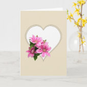 Pink clematics Blume Illustration Herzbeige Karte (Gelbe Blume)