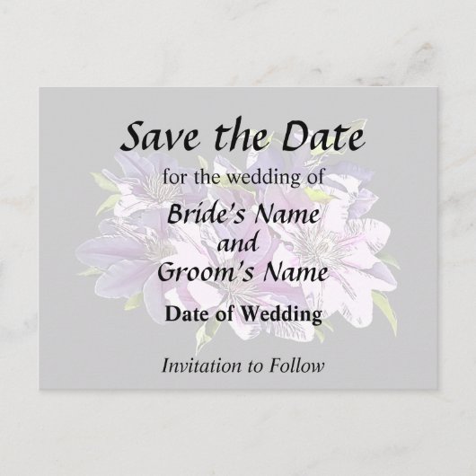 Pink Clematis Ankündigungspostkarte (Vorderseite)