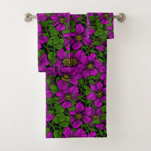 Pink Clematis Badhandtuch Set