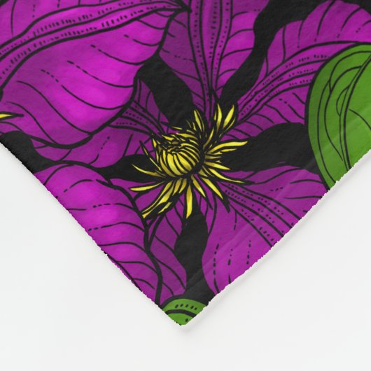 Pink Clematis Fleecedecke (Ecke)