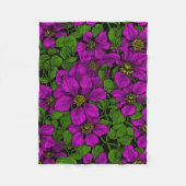 Pink Clematis Fleecedecke (Vorderseite)
