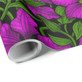 Pink Clematis Geschenkpapier (Rolleneckpunkt)