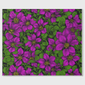 Pink Clematis Geschenkpapier (Flach)