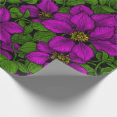 Pink Clematis Geschenkpapier (Ecke)