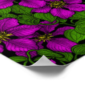 Pink Clematis Poster (Ecke)