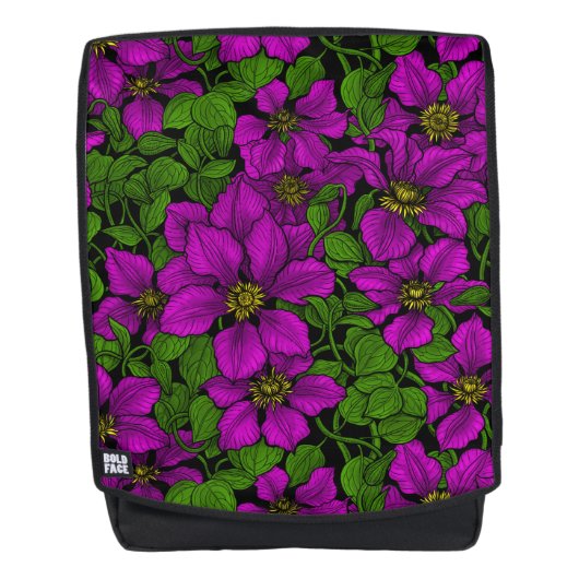 Pink Clematis Rucksack (Vorderseite)