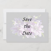 Pink Clematis Save The Date (Rückseite)