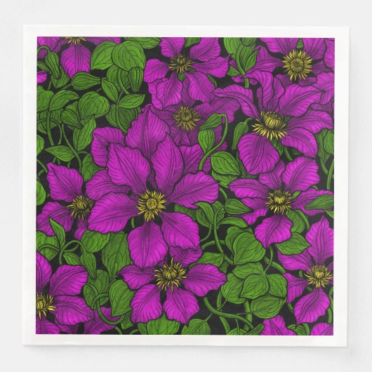 Pink Clematis Serviette (Vorderseite)