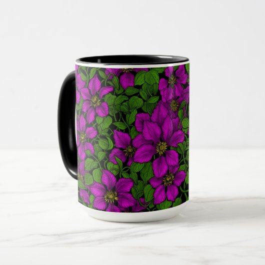 Pink Clematis Tasse (Vorderseite Links)