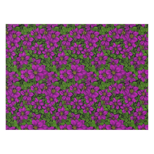 Pink Clematis Tischdecke (Vorderseite (Horizontal))