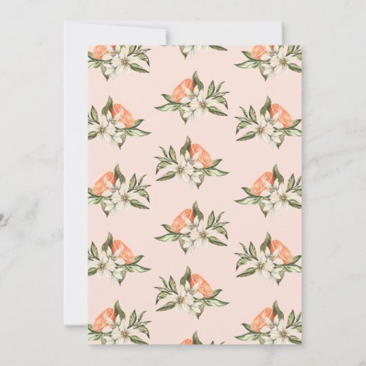 Pink Clementine Kleine Süsse Babydusche Einladung (Rückseite)