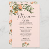 Pink Clementine Little Süsse Baby Shower Menü (Vorne/Hinten)