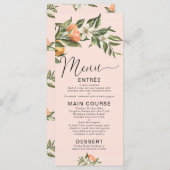 Pink Clementine Little Süsse Baby Shower Menü Menükarte (Vorne/Hinten)