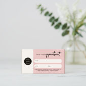 Pink Client-Terminierung QR-Code-Logo Visitenkarte (Stehend Vorderseite)