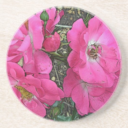 Pink Climbing Rose Untersetzer (Vorne)