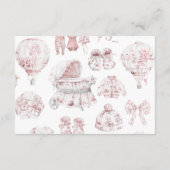 Pink Clothes Toile De Jouy Diapper Raffle Begleitkarte (Rückseite)