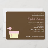 Pink Clothesline Girl Babydusche Einladung (Rückseite)