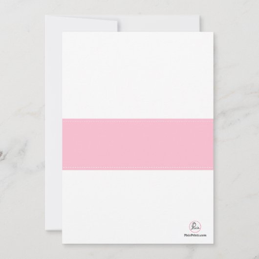 Pink Clothesline Kinderdusche Einladung (Rückseite)