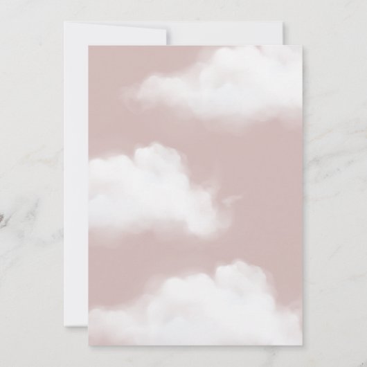 Pink Cloud 9 Brautparty Einladung (Rückseite)