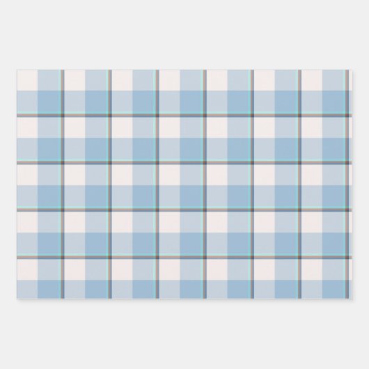 Pink Cloud and Blue Lagoon Plaid Geschenkpapier Set (Vorderseite 2)