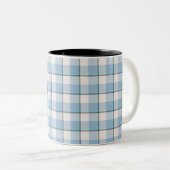 Pink Cloud and Blue Lagoon Plaid Zweifarbige Tasse (VorderseiteRechts)