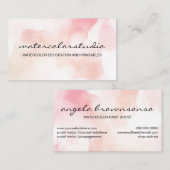 Pink Cloud Art Malerei Abstrakt Brush Wasserfarbe Visitenkarte (Vorne/Hinten)
