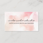 Pink Cloud Art Malerei Abstrakt Brush Wasserfarbe Visitenkarte (Vorderseite)