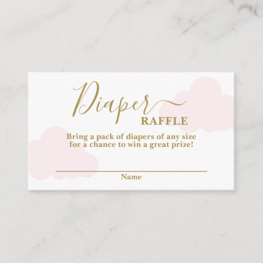 Pink Cloud baby shower Diaper Raffle Card Begleitkarte (Vorderseite)