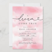 Pink Cloud Dream Come True Baby Dusche Einladung (Vorderseite)