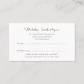 Pink Cloud Eyes Lashes Empfehlungskarte (Rückseite)