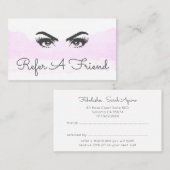 Pink Cloud Eyes Lashes Empfehlungskarte (Vorne/Hinten)