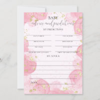 Pink Cloud Gold Glitzer Baby Shower Admin Card