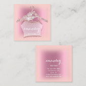 Pink Cloud Hanger Diamond Fashion Boutique Quadratische Visitenkarte (Vorne/Hinten)