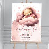 Pink Cloud niedlich Bär Babydusche Begrüßungspaket Poster