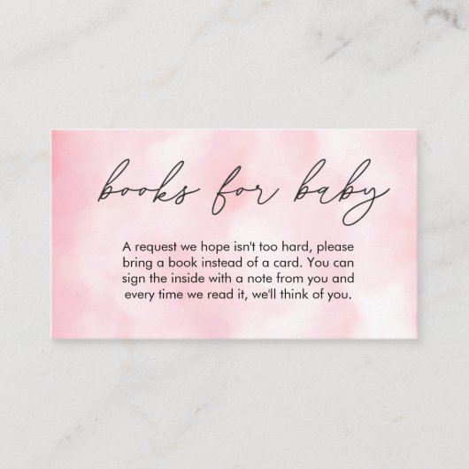 Pink Cloud Nine Baby Duschbücher für Baby Begleitkarte (Vorderseite)