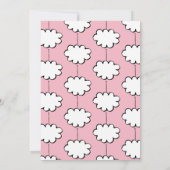 Pink Cloud on a String Christening Baptisse Einladung (Rückseite)