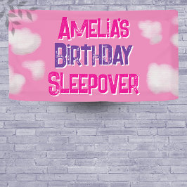 Pink Cloud Personalisiert Geburtstagsgeschwür Banner