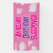 Pink Cloud Personalisiert Geburtstagsgeschwür Banner (Vertikal)