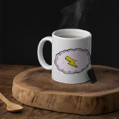 Pink Cloud Yellow Lightning Bolt Coffee Tasse