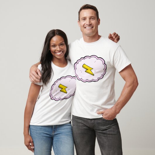 Pink Cloud Yellow Lightning Bolt T - Shirt (Unisex)