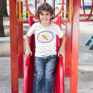 Pink Cloud Yellow Lightning Bolt T - Shirt