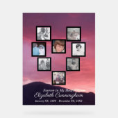 Pink Clouds at Sunset Photo Collage Heart   Acrylschild (Vorderseite)
